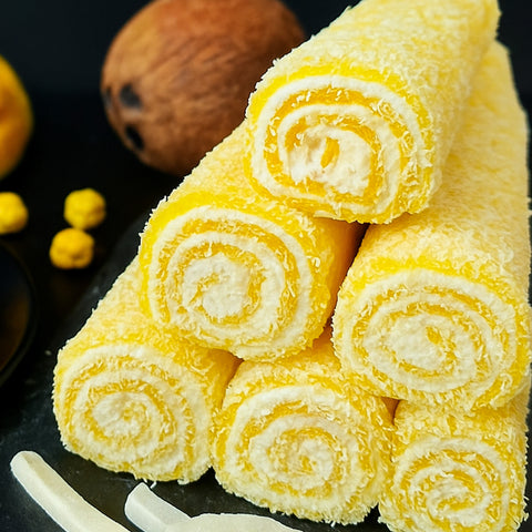Mango gabalėlis su kokoso drožlėmis
