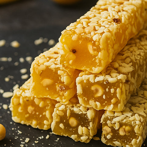 Lokumas su mango skoniu ir lazdyno riešutais