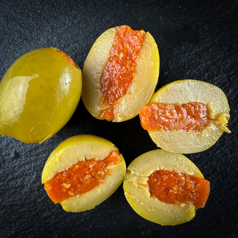 Zaļās olīvas ar baklažānu pildījumu