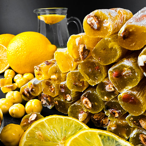 Citronu standziņas ar aprikožu kauliņiem