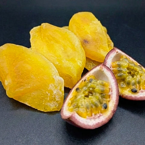 Vjetnamas dzeltenā pasifloras auglis ar cukuru