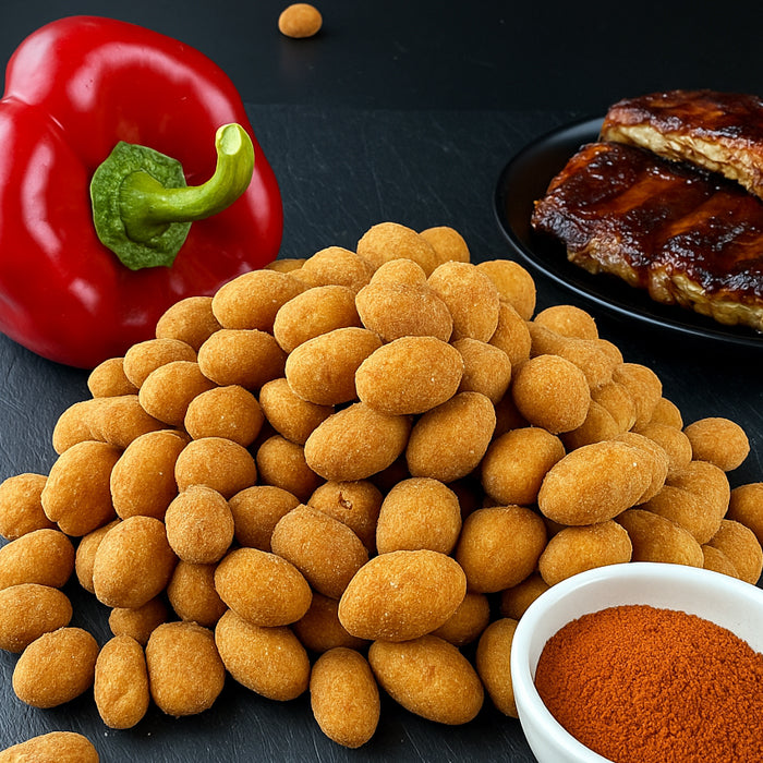 Kraukšķīgi zemesrieksti BBQ glazūrā