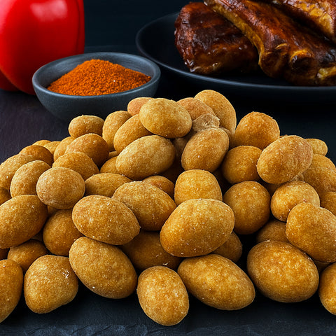 Kraukšķīgi zemesrieksti BBQ glazūrā