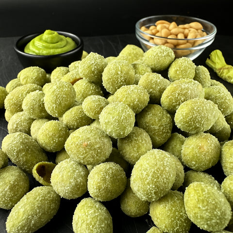 Kraukšķīgi zemesrieksti wasabi glazūrā