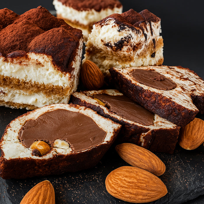 Tiramisu maiustus kakaoga ja sarapuupähklitega