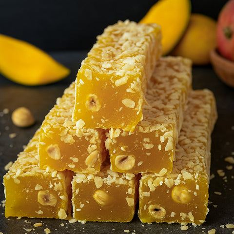 Lokums ar mango garšu un lazdu riekstiem